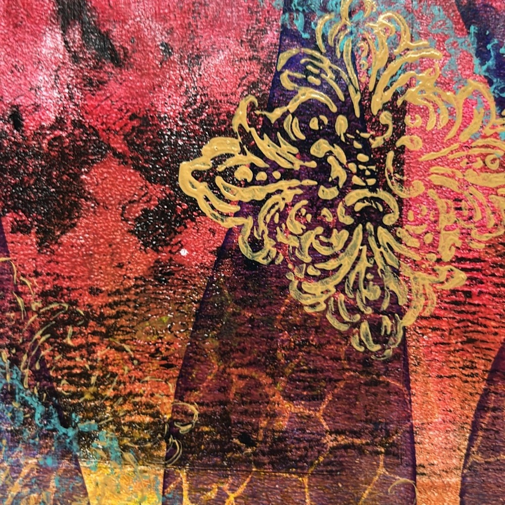 Gel print. Print is 10 x 8 and matting frame is 14 x 11.